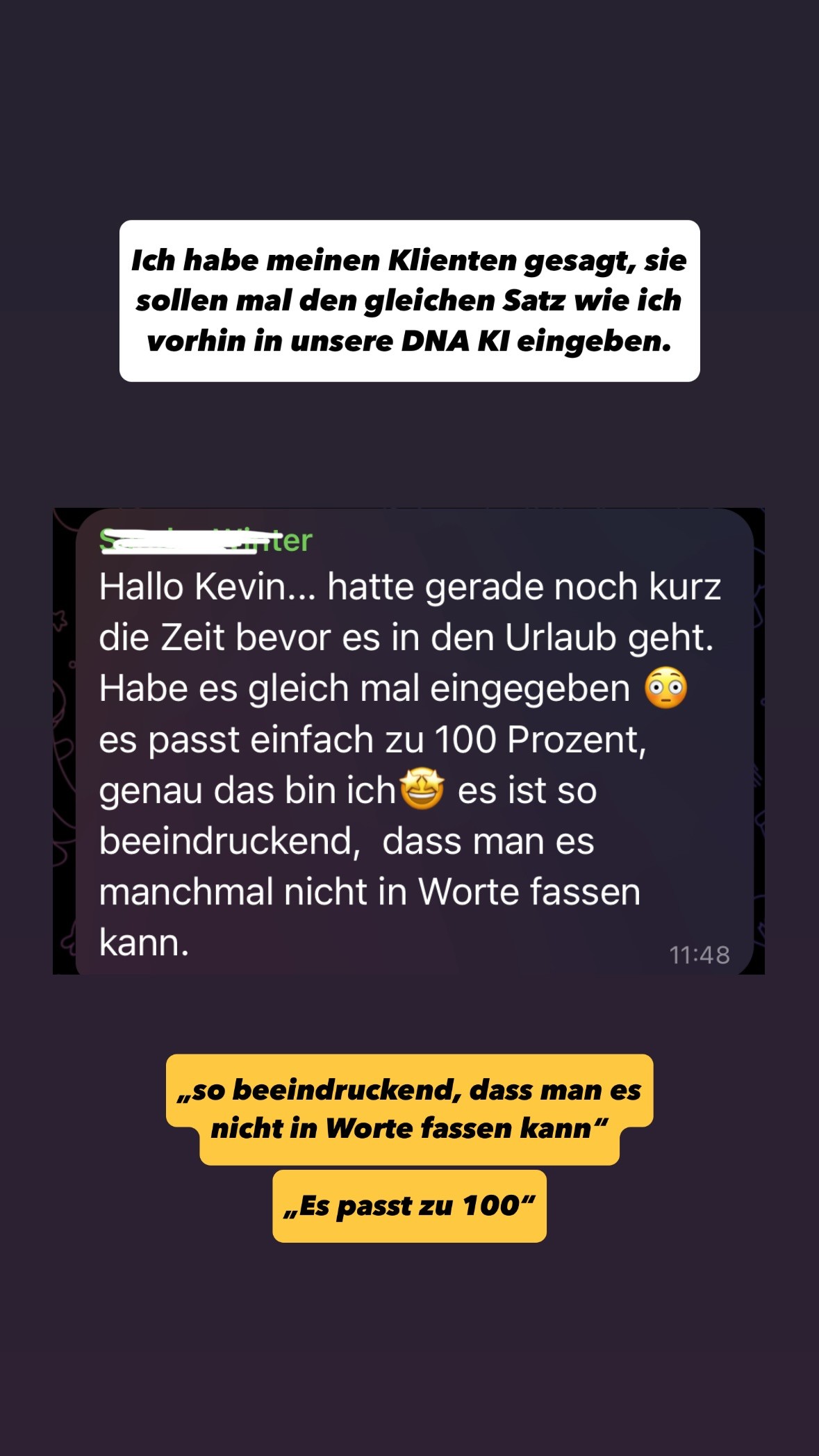 Nachricht an Kevin